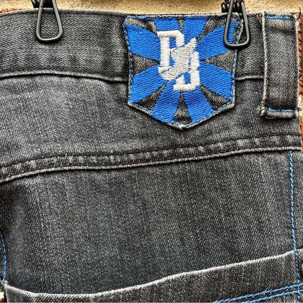 Vintage Y2K Brooklyn Basement Jeans Men 34x32 Black Blue Baggy Cyber Goth Grunge - Picture 12 of 14